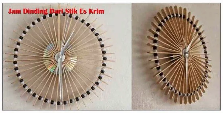 jam dinding dari stik es krim